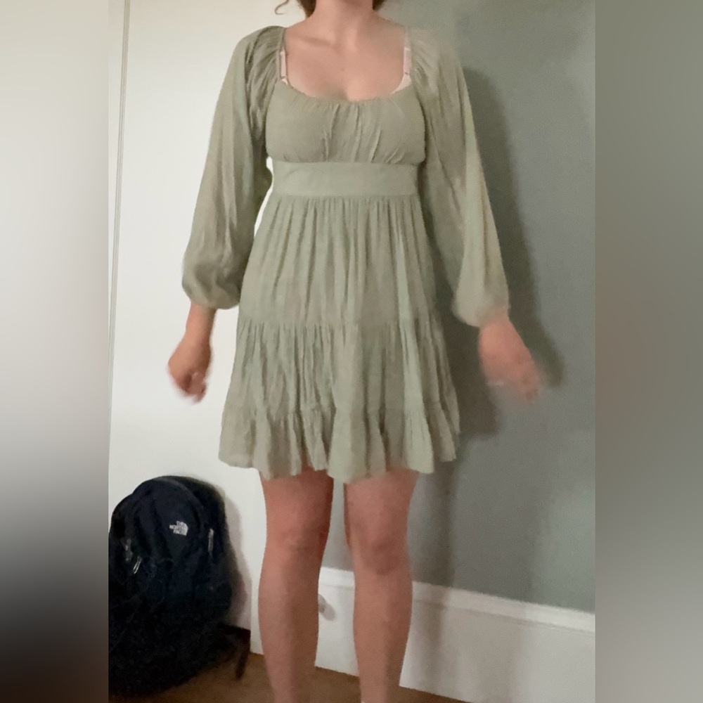 Altar'd State Sage Green Mini Dress
